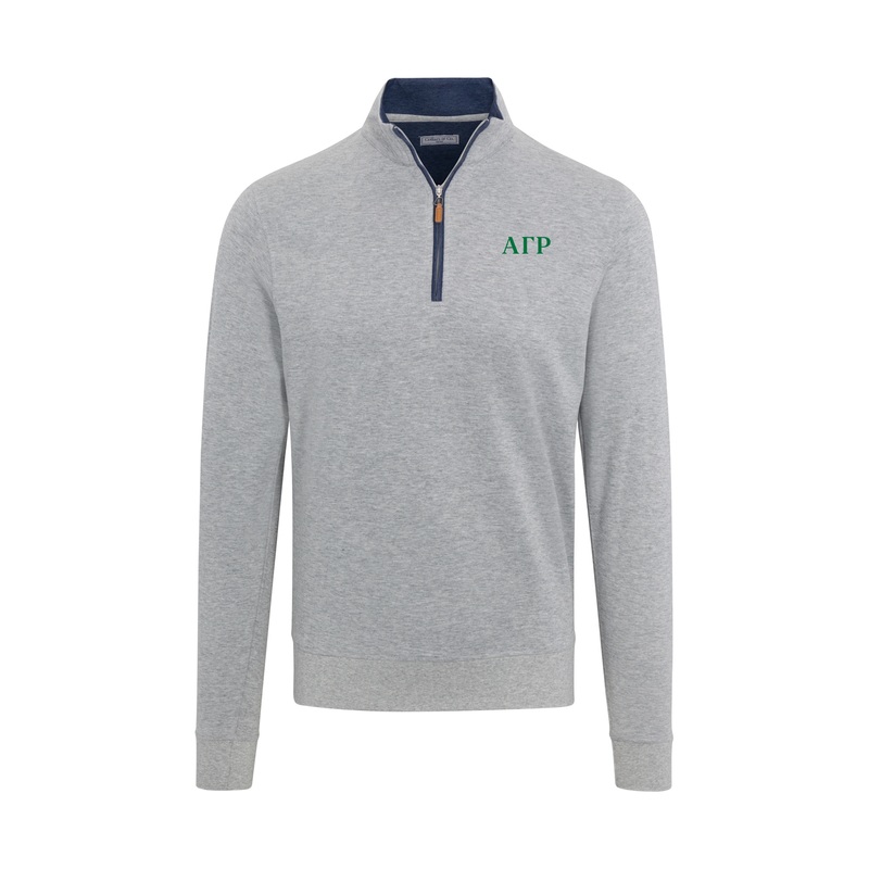 Alpha Gamma Rho Light Grey Heather Cloud Cotton Quarter Zip Pullover