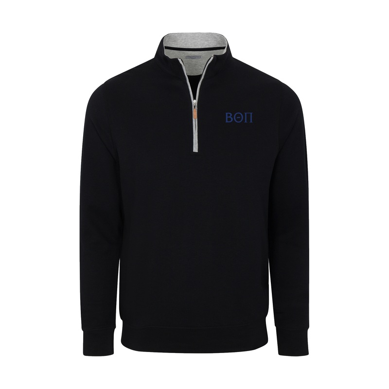 Beta Theta Pi Black Heather Cloud Cotton Quarter Zip Pullover
