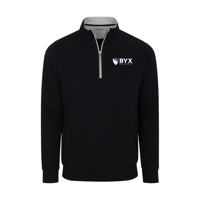 Beta Upsilon Chi Black Heather Cloud Cotton Quarter Zip Pullover