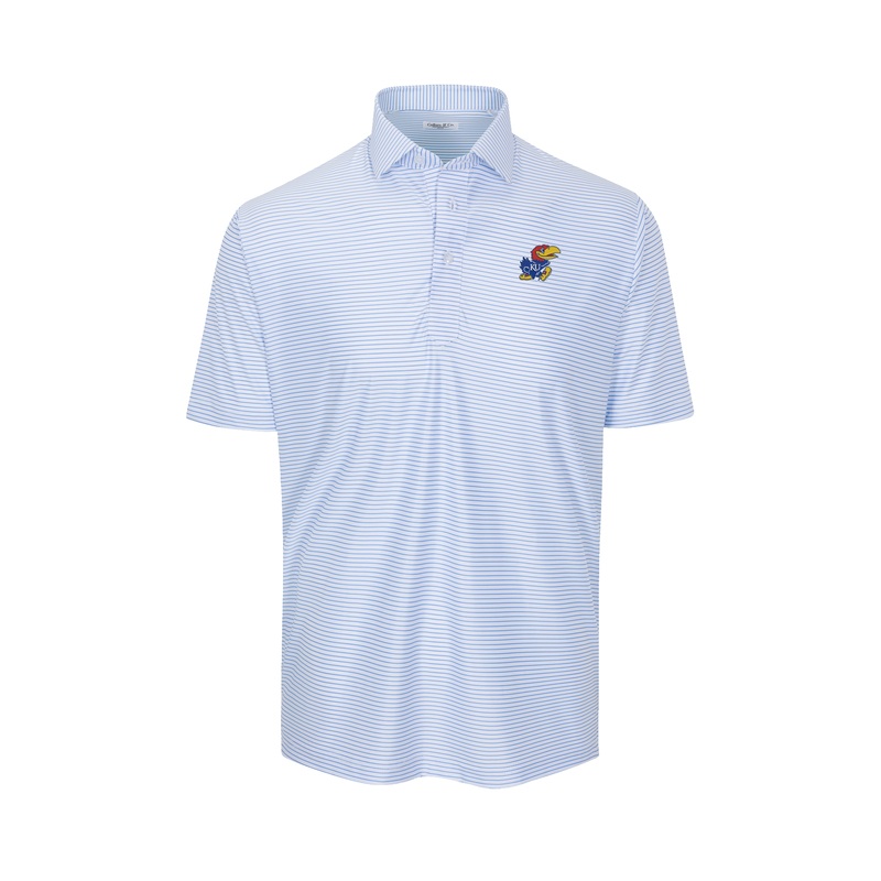 Kansas Featherweight Flex Polo Camden White with Blue Stripe