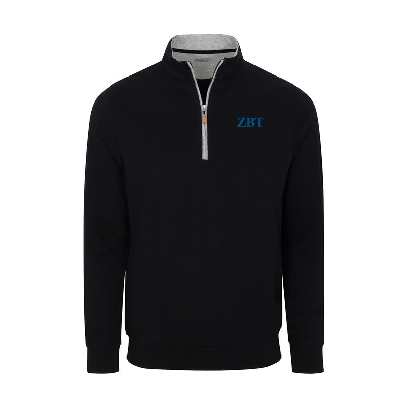 Zeta Beta Tau Black Heather Cloud Cotton Quarter Zip Pullover
