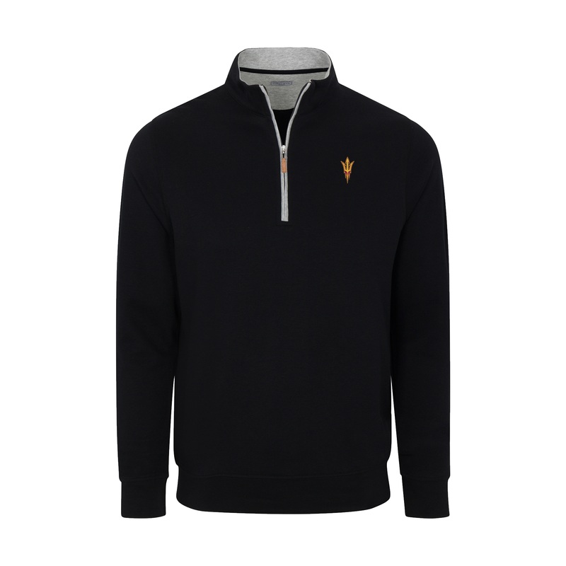 Arizona State Black Heather Cloud Cotton Quarter Zip Pullover