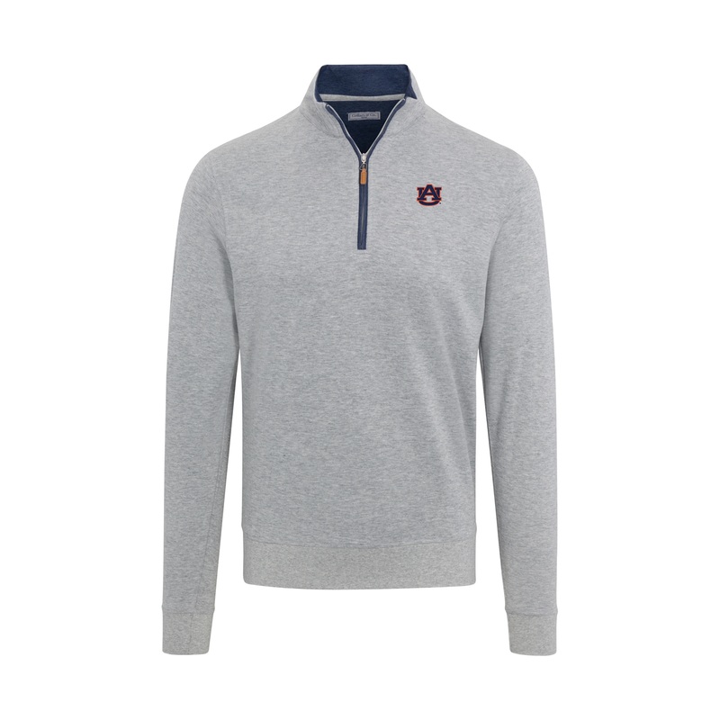 Auburn Light Grey Heather Cloud Cotton Quarter Zip Pullover