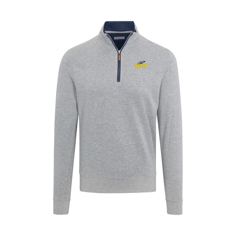 Toledo Light Grey Heather Cloud Cotton Quarter Zip Pullover