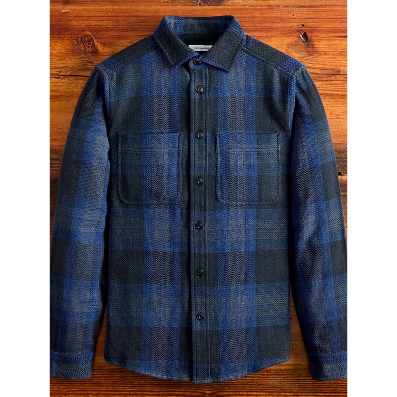 Ames Workshirt in Iron/Indigo Plaid