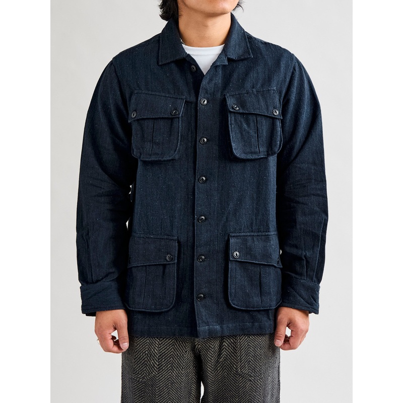 Dani Jacket in Iron/Indigo Herringbone