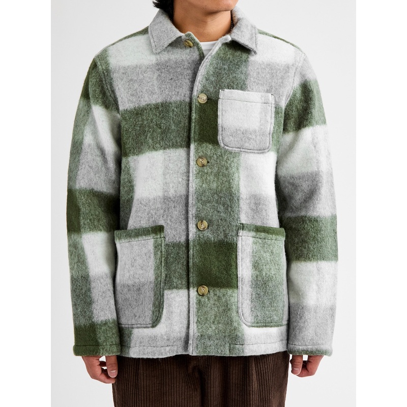 Plaid Wool Ormiston Jacket in Forest Check