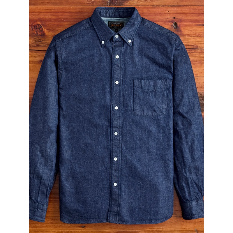 Denim Button-Down Shirt in Indigo