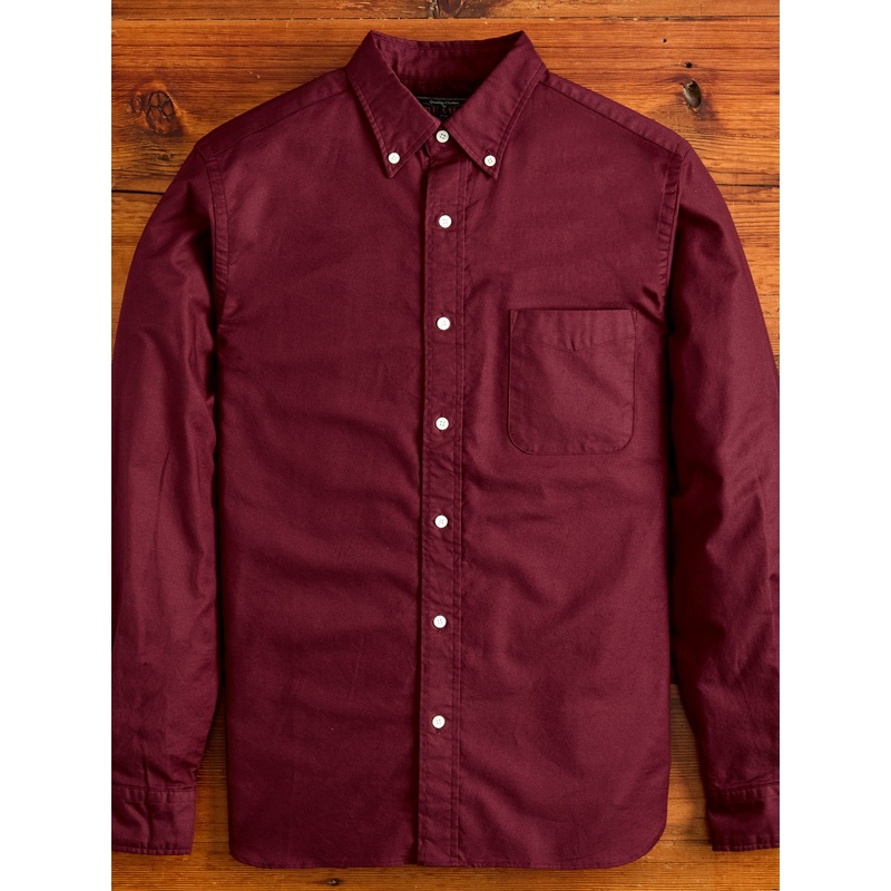 Oxford Button-Down Shirt in Burgundy