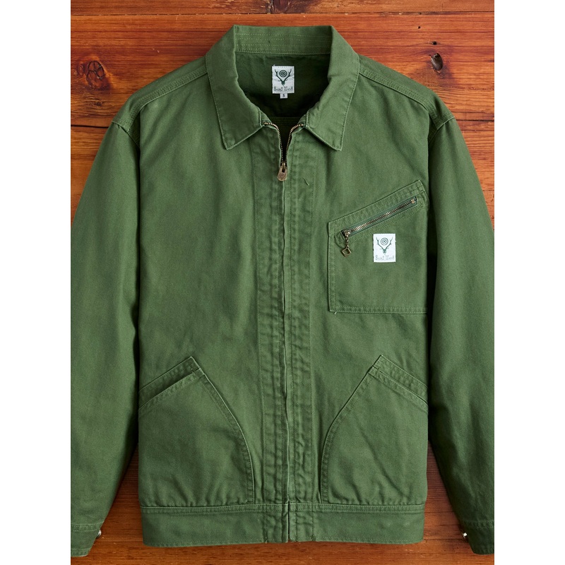 11.5oz Cotton Canvas Work Jacket in Moss Green