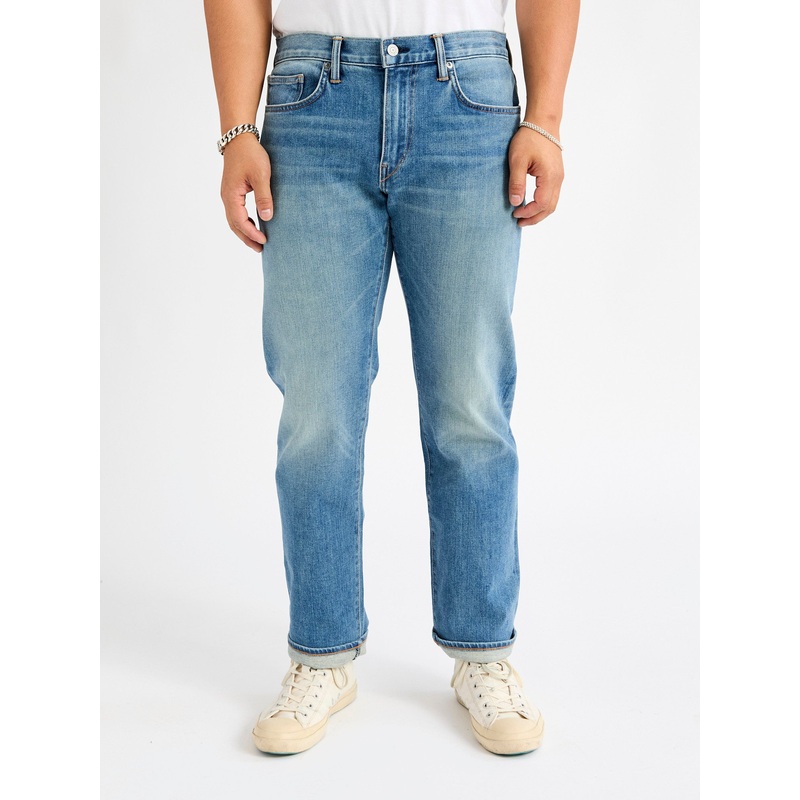 “Cyndi” 10.5oz Washed Indigo Stretch Selvedge Denim – Hammer Straight