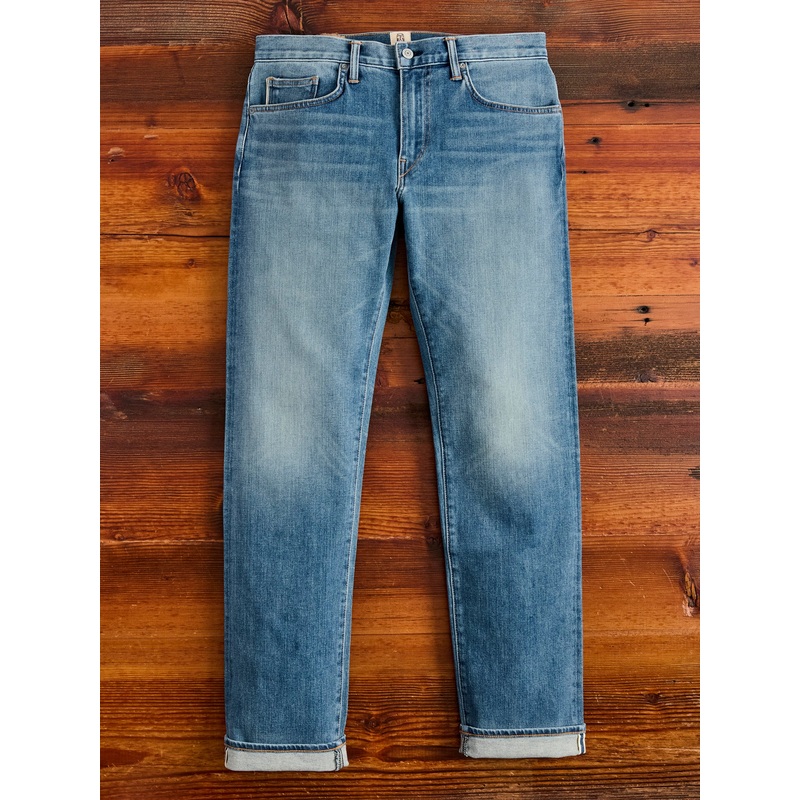 “Cyndi” 10.5oz Washed Indigo Stretch Selvedge Denim – Hammer Straight