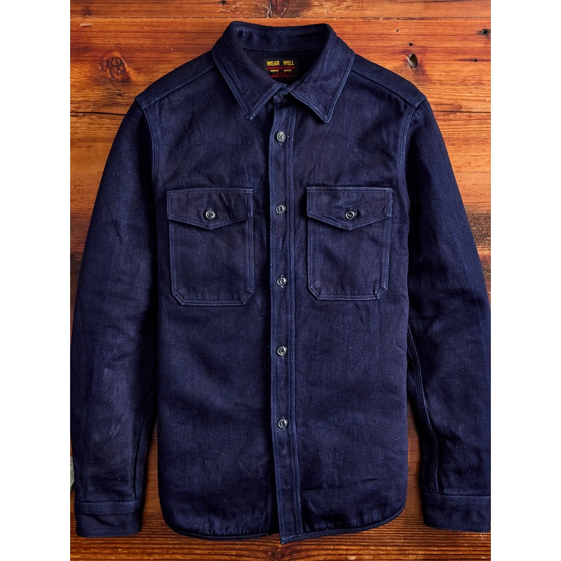 Extra Heavy Tricotine Shirt in Indigo