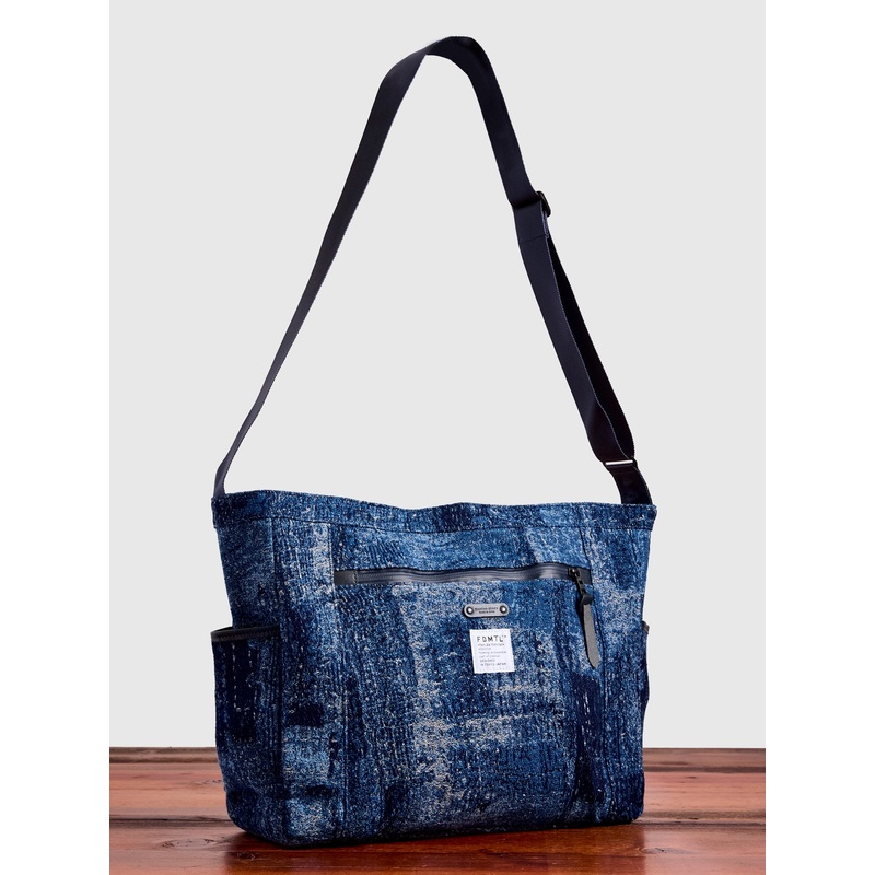 FDMTL x Master-Piece Boro Jacquard Shoulder Bag in Indigo
