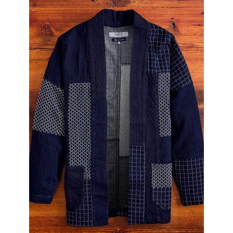 JK41R Patchwork Haori Jacket in Indigo Rinse