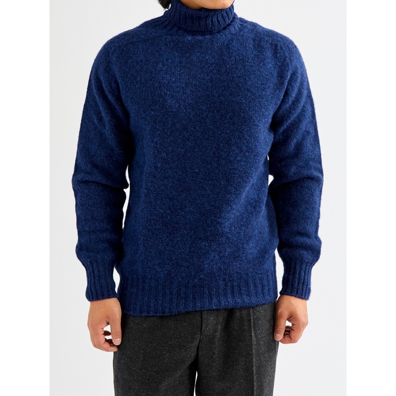 “Sylvester” Wool Turtleneck Sweater in Magic Blue