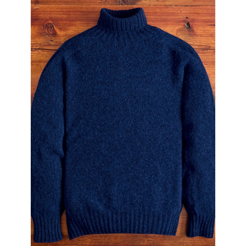 “Sylvester” Wool Turtleneck Sweater in Magic Blue