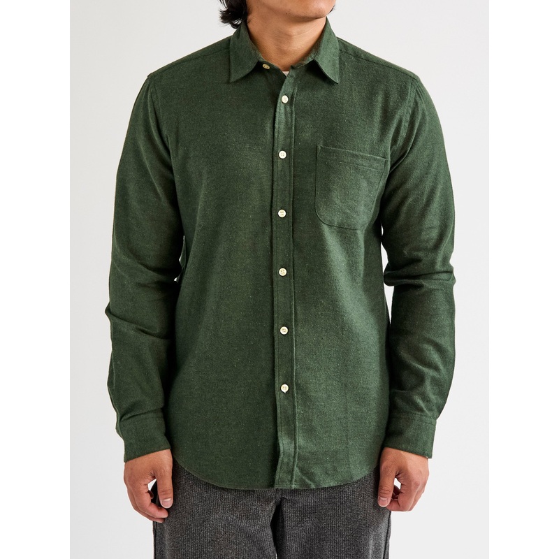Teca Button-Up Shirt in Forest Green