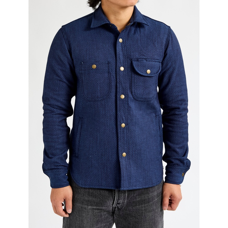 15oz Sashiko Service Shirt in Indigo