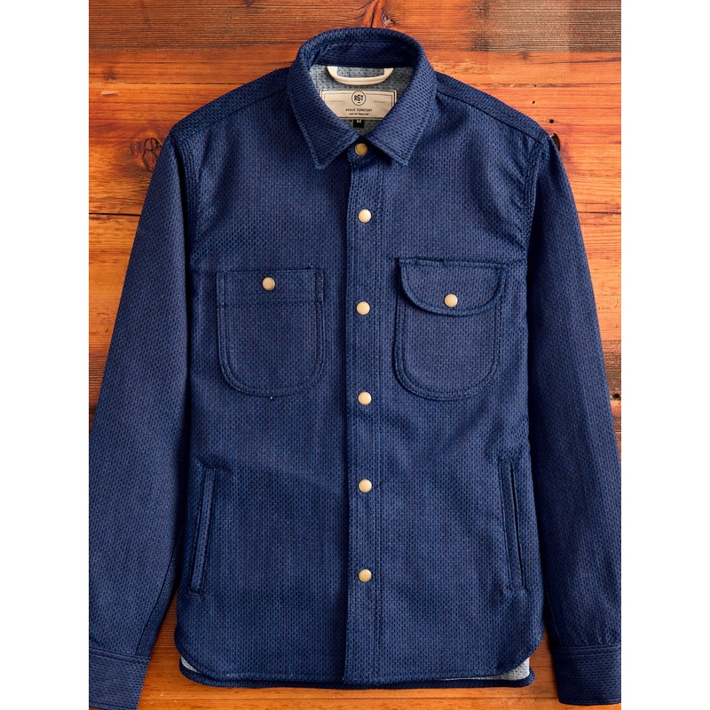 15oz Sashiko Service Shirt in Indigo