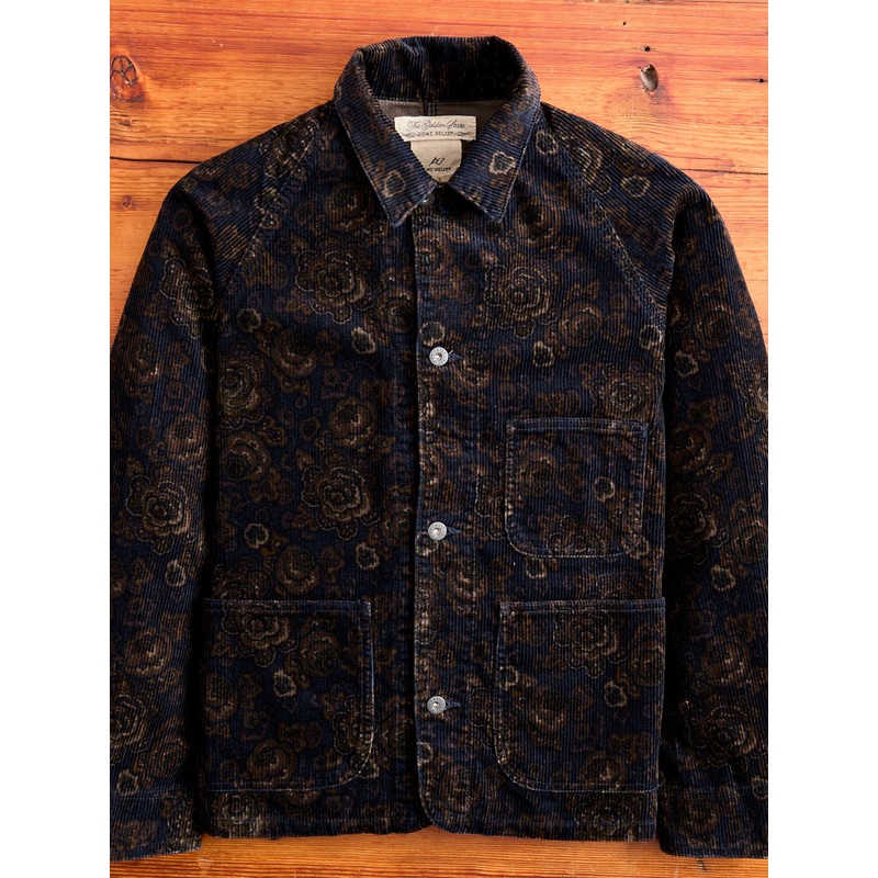 8W Printed Corduroy Engineer Jacket in Black