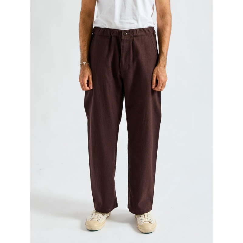 Cotton Wool Easy Pants in Brown