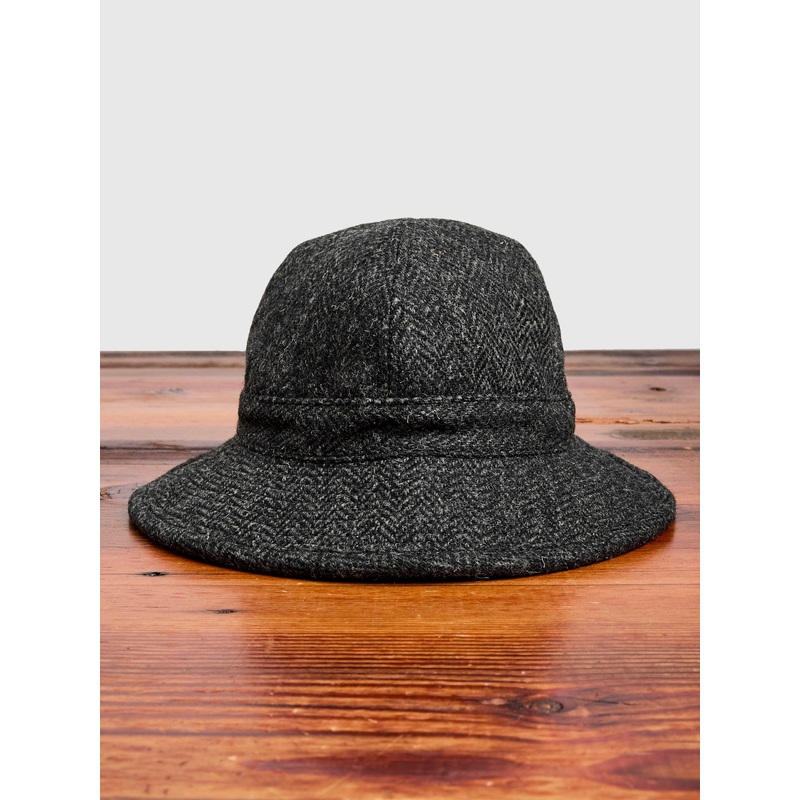 Harris Tweed Bucket Hat in Black