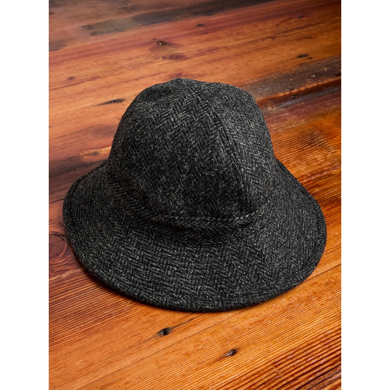 Harris Tweed Bucket Hat in Black