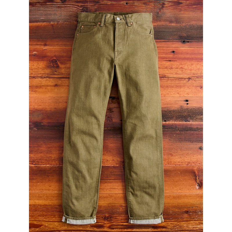 MJXE1300 “British Army Green” 10.5oz Selvedge Denim – Relaxed Tapered Fit