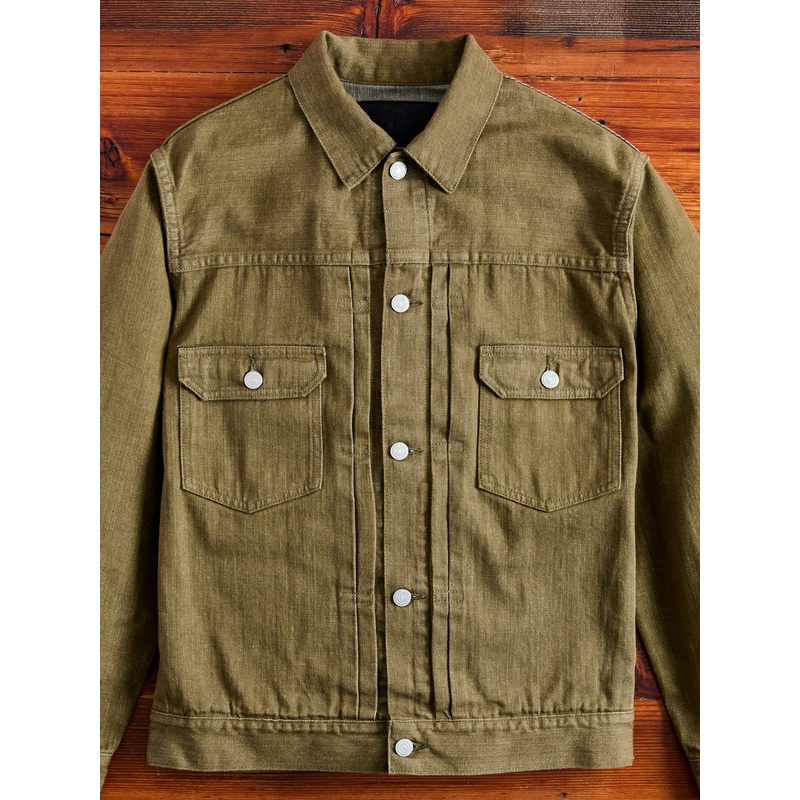 MXGJ1003 “British Army Green” 10.5oz Selvedge Denim Type-2 Jacket