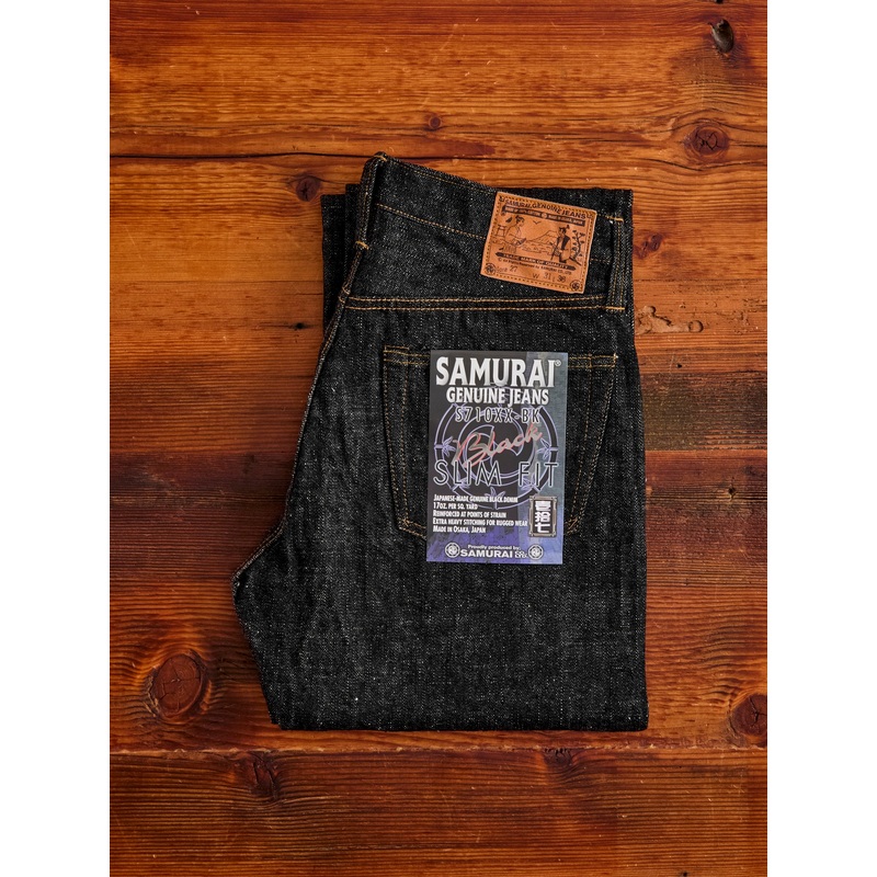 S710XX-BK 17oz Black Selvedge Denim – Slim Straight Fit