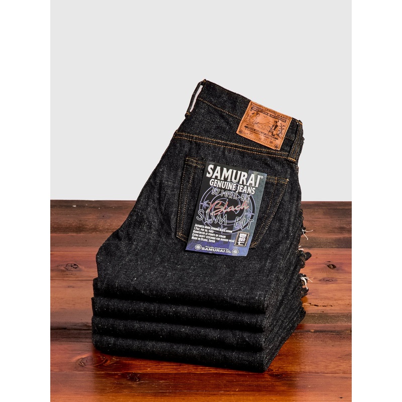 S710XX-BK 17oz Black Selvedge Denim – Slim Straight Fit