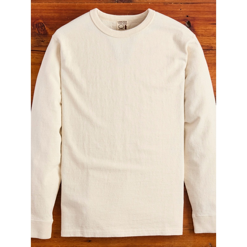 “Samurai Cotton Project” Long Sleeve T-Shirt in Natural