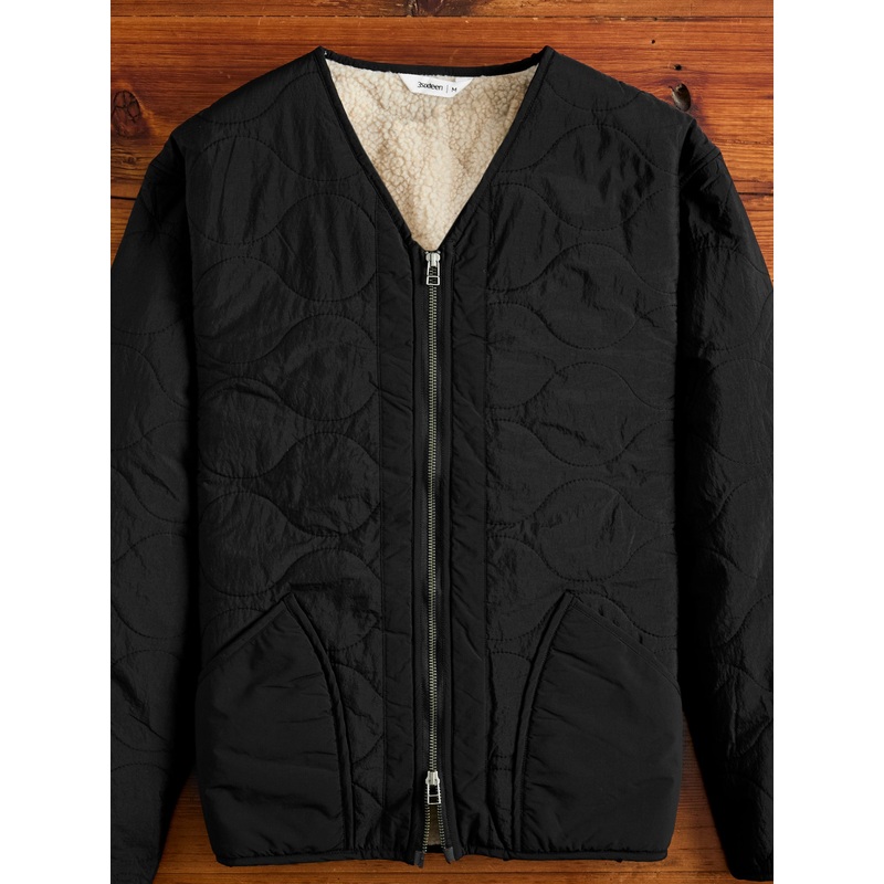 Sherpa Zip Liner Jacket in Black