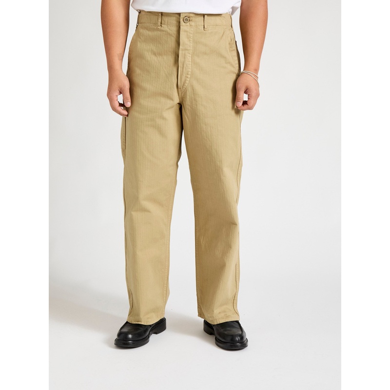 Wide Fit French Work Pants in Khaki