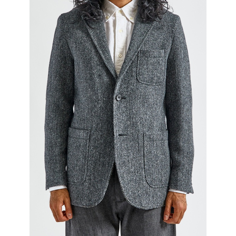 3B Comfort Harris Tweed Jacket in Grey Herringbone
