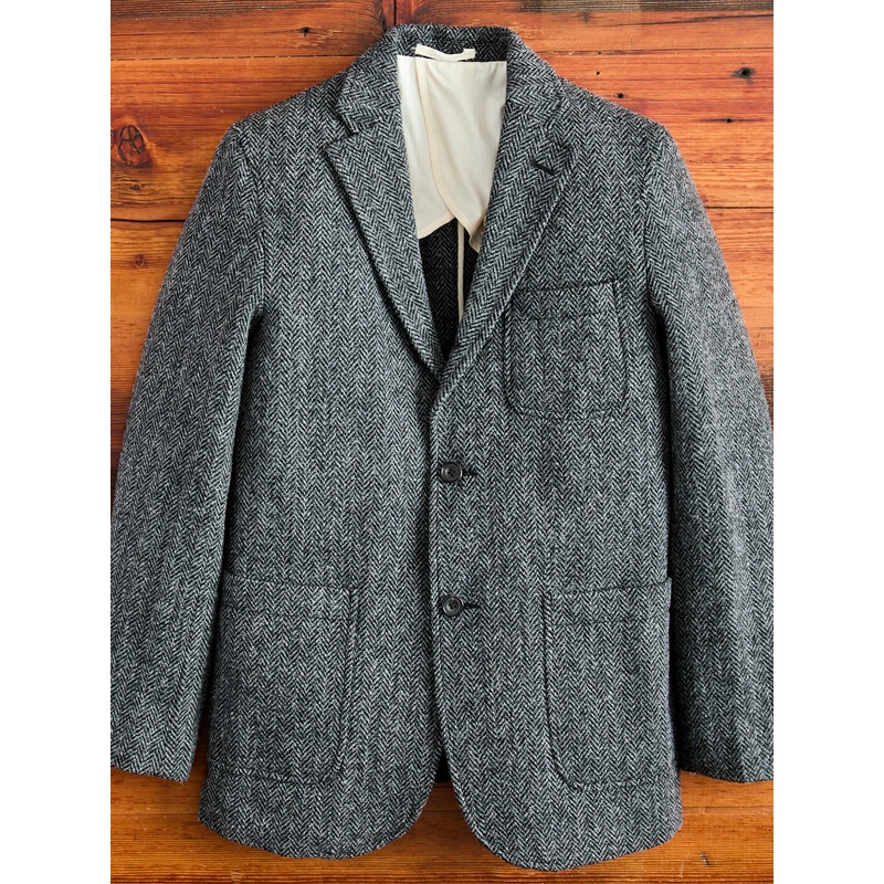3B Comfort Harris Tweed Jacket in Grey Herringbone