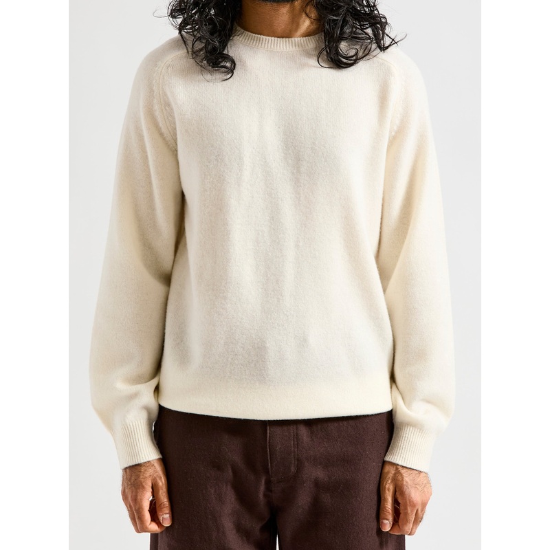 9G Crewneck Knit Sweater in Off White