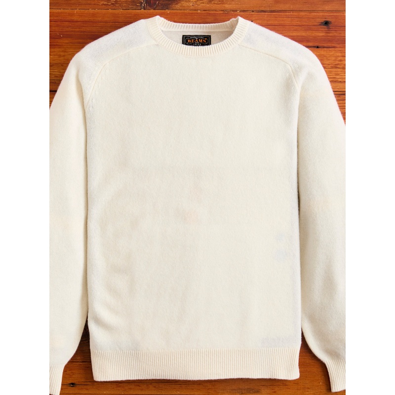 9G Crewneck Knit Sweater in Off White