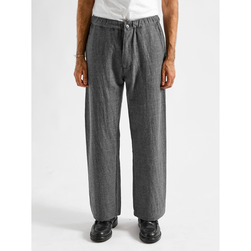 Cotton Wool Easy Pants in Charcoal Grey
