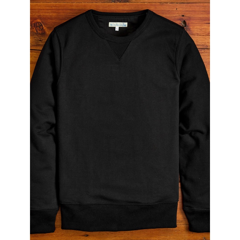 3S48 “Good Originals” Heavyweight Loopwheel Sweatshirt in Deep Black
