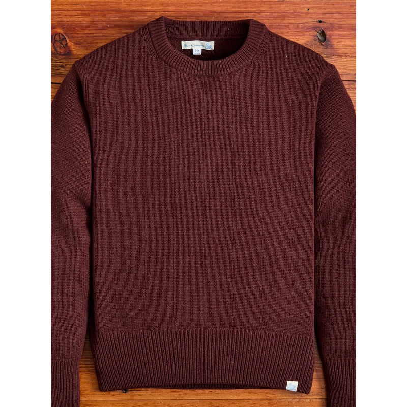 LOCC01 “Good Basics” Relaxed Fit Merino Cashmere Knit Sweater in Bark Brown