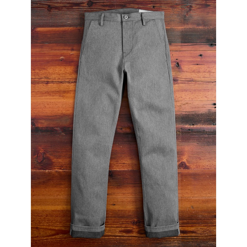 “Officer High Trouser” in 12oz Grey Selvedge Denim