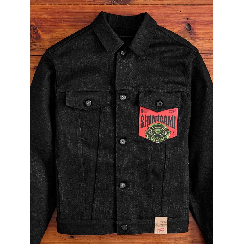 “Shinigami” 18oz Slub Selvedge Black Denim Jacket