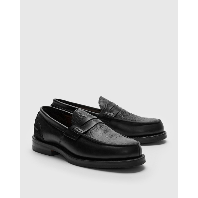 Western Loafer in Black Floral