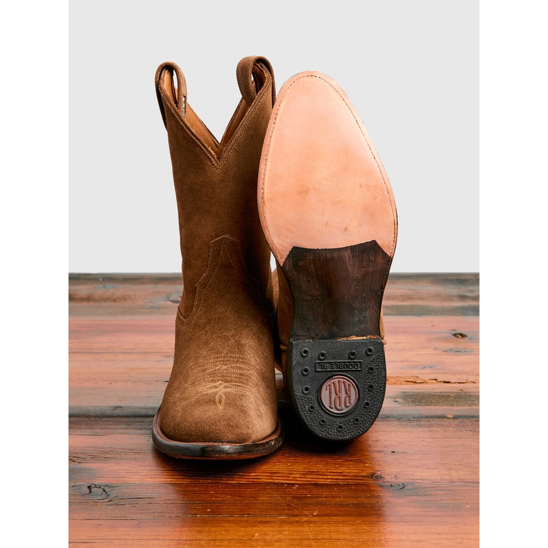 Plainview Suede Cowboy Boot in Brown Roughout
