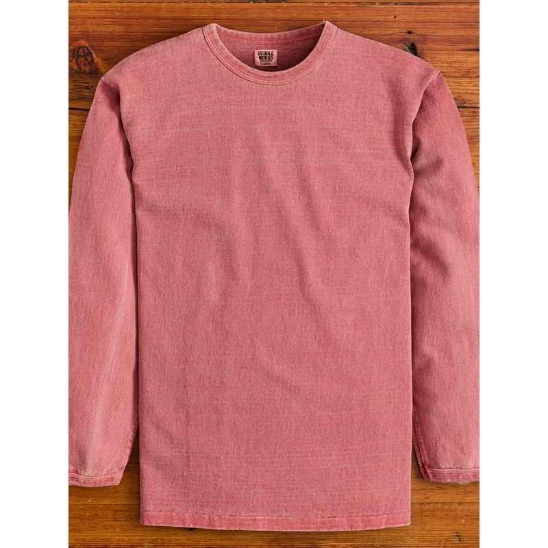 Stand Wheeler Long Sleeve Pigment-Dyed Tee in Red