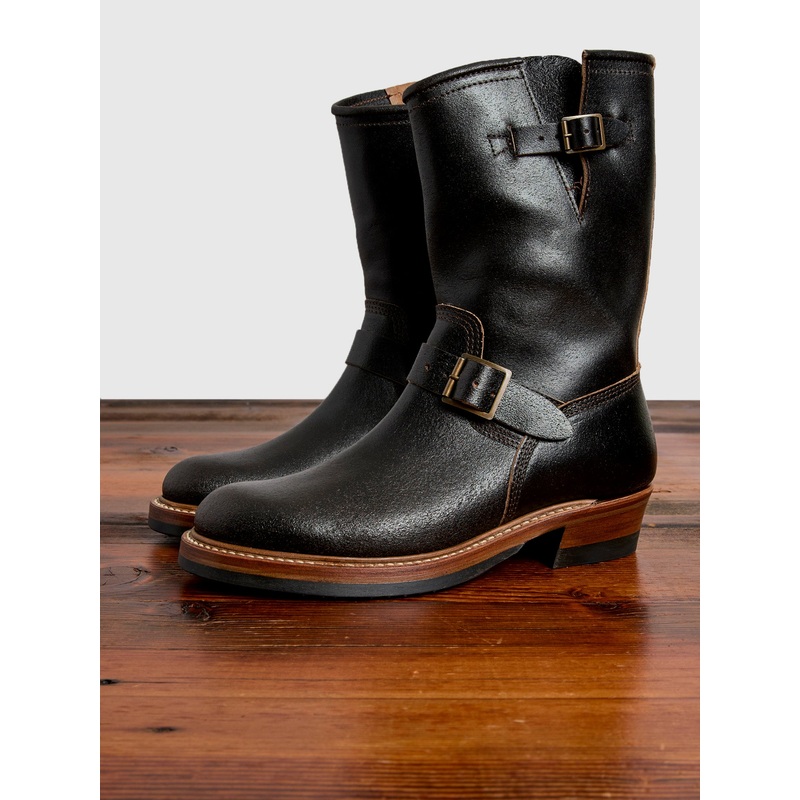 Wabash Engineer Boot in Horween Waxed Flesh Dark Brown