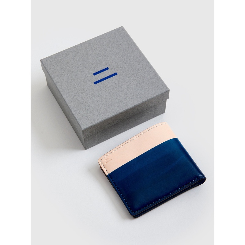 “15th Anniversary” Gradient Dyed Wallet in Indigo Cowhide