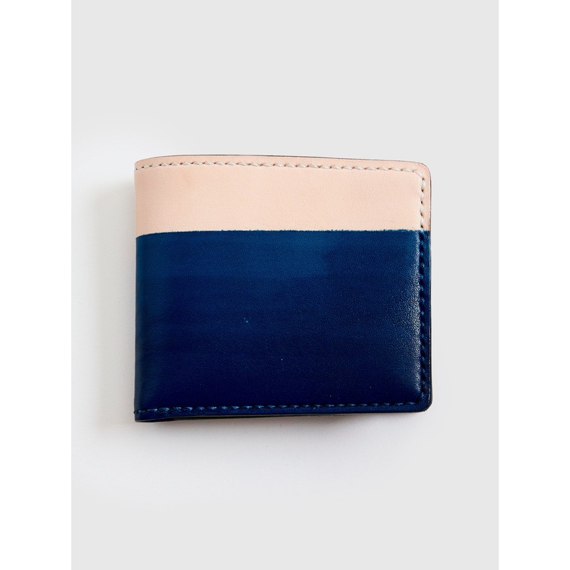 “15th Anniversary” Gradient Dyed Wallet in Indigo Cowhide